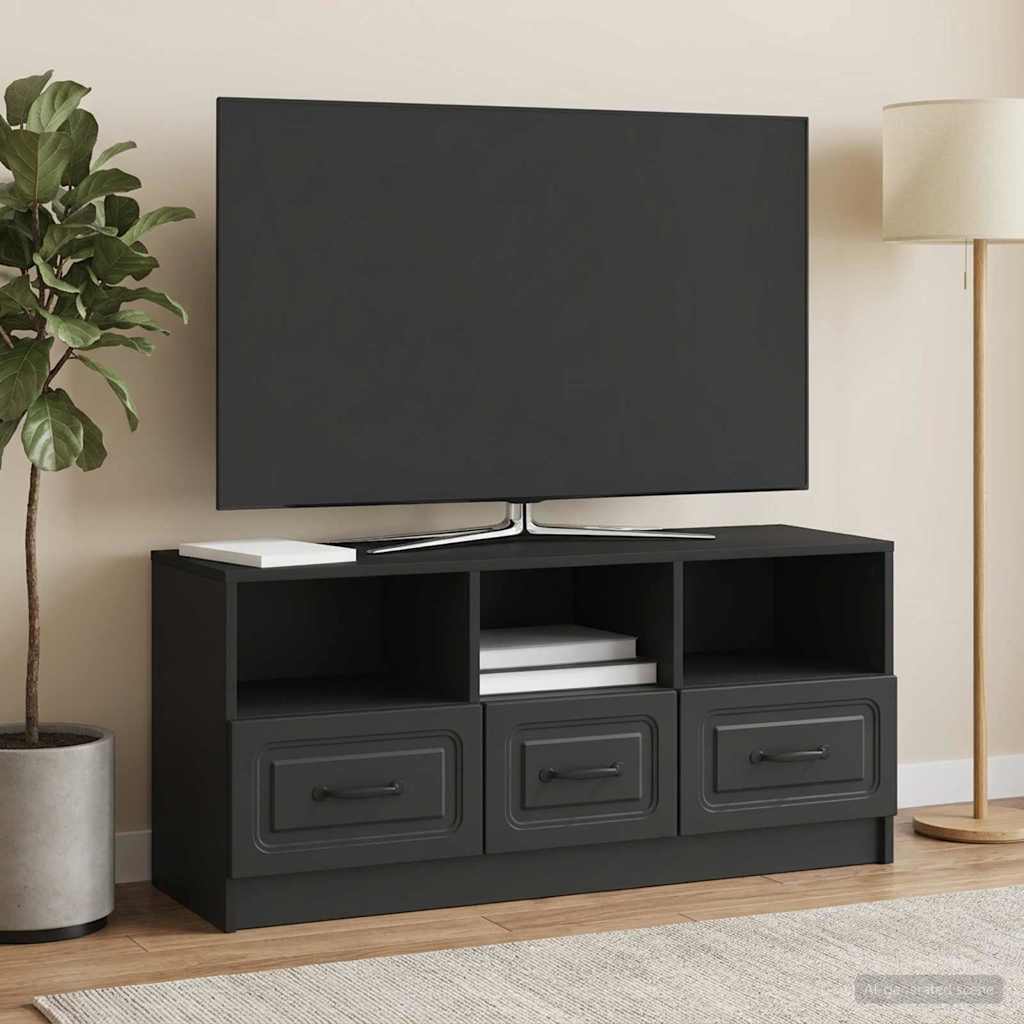 vidaXL Szafka pod telewizor z szufladą Czarny 102 x 34,5 x 47 cm