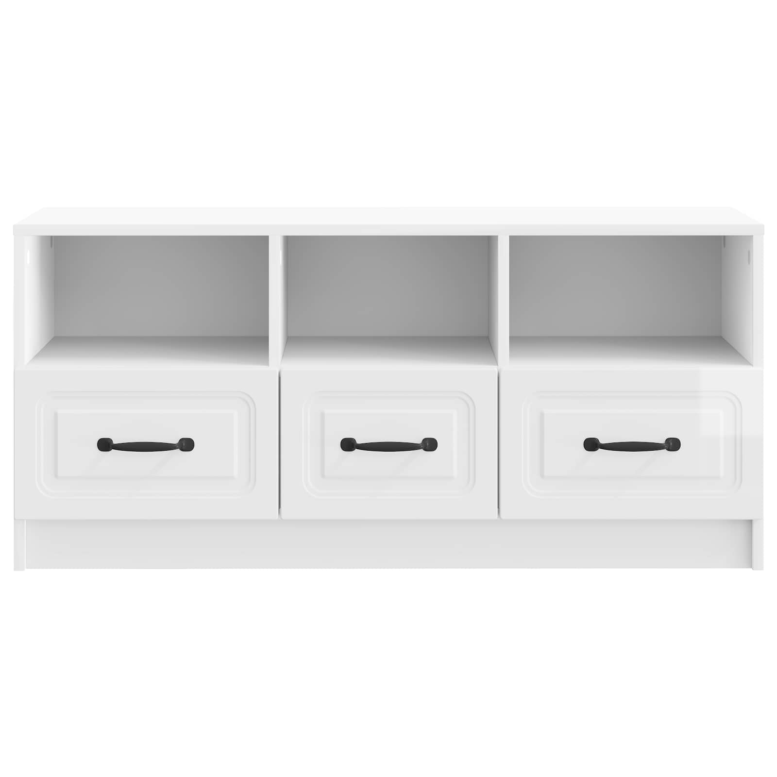 vidaXL Szafka pod telewizor Biały wysoki połysk 102 x 34,5 x 47 cm