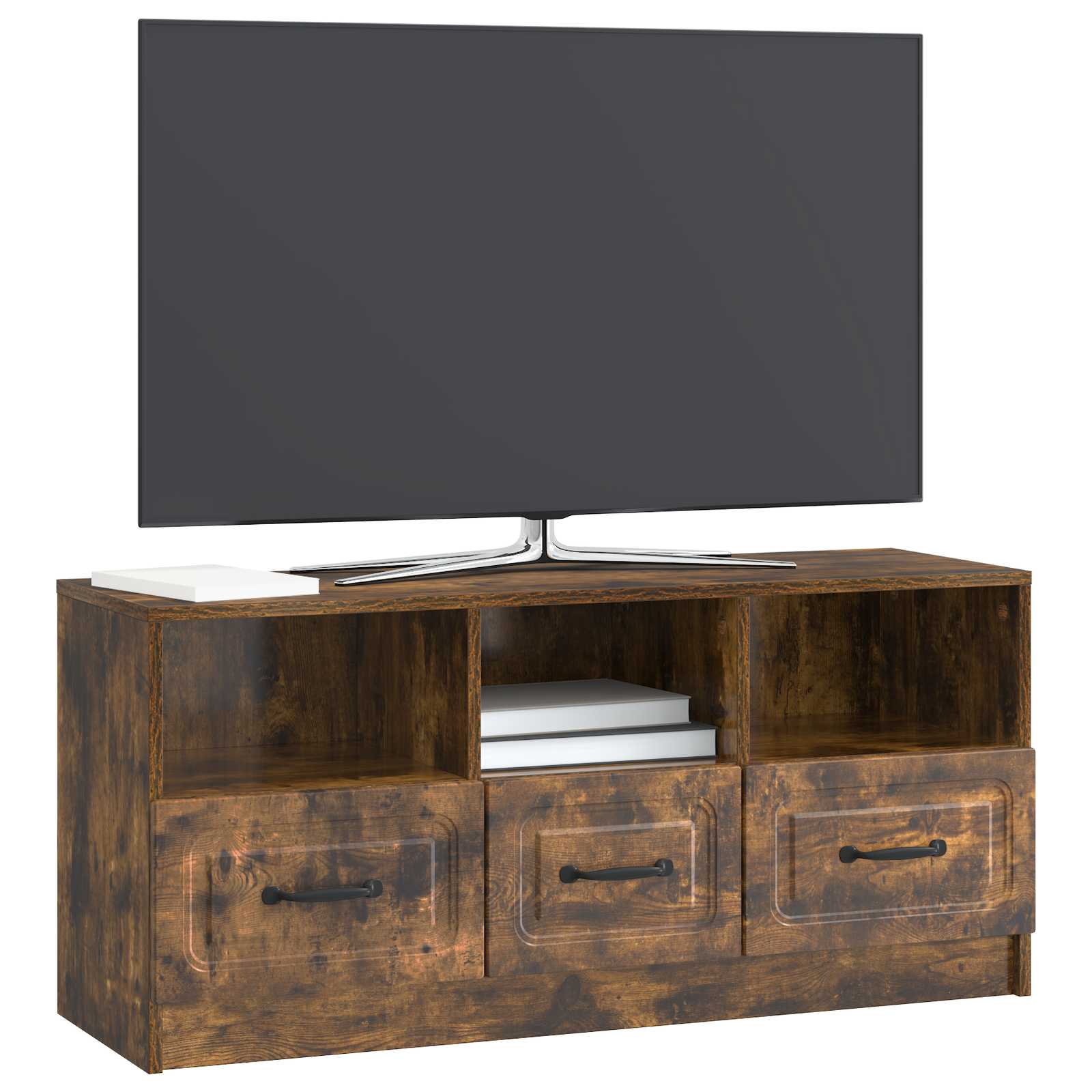 vidaXL Szafka pod telewizor z szufladą Dąb wędzony 102 x 34,5 x 47 cm