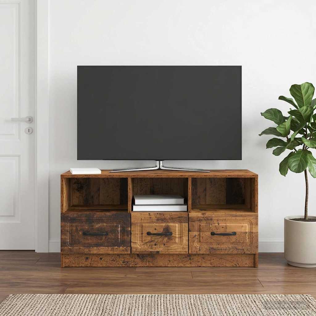 vidaXL Szafka pod telewizor z szufladą Stare drewno 102 x 34,5 x 47 cm