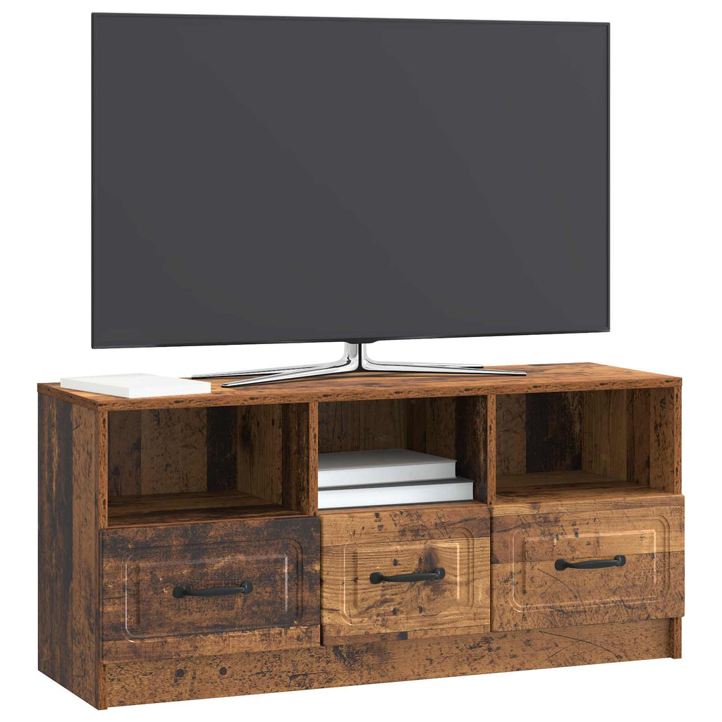 vidaXL Szafka pod telewizor z szufladą Stare drewno 102 x 34,5 x 47 cm