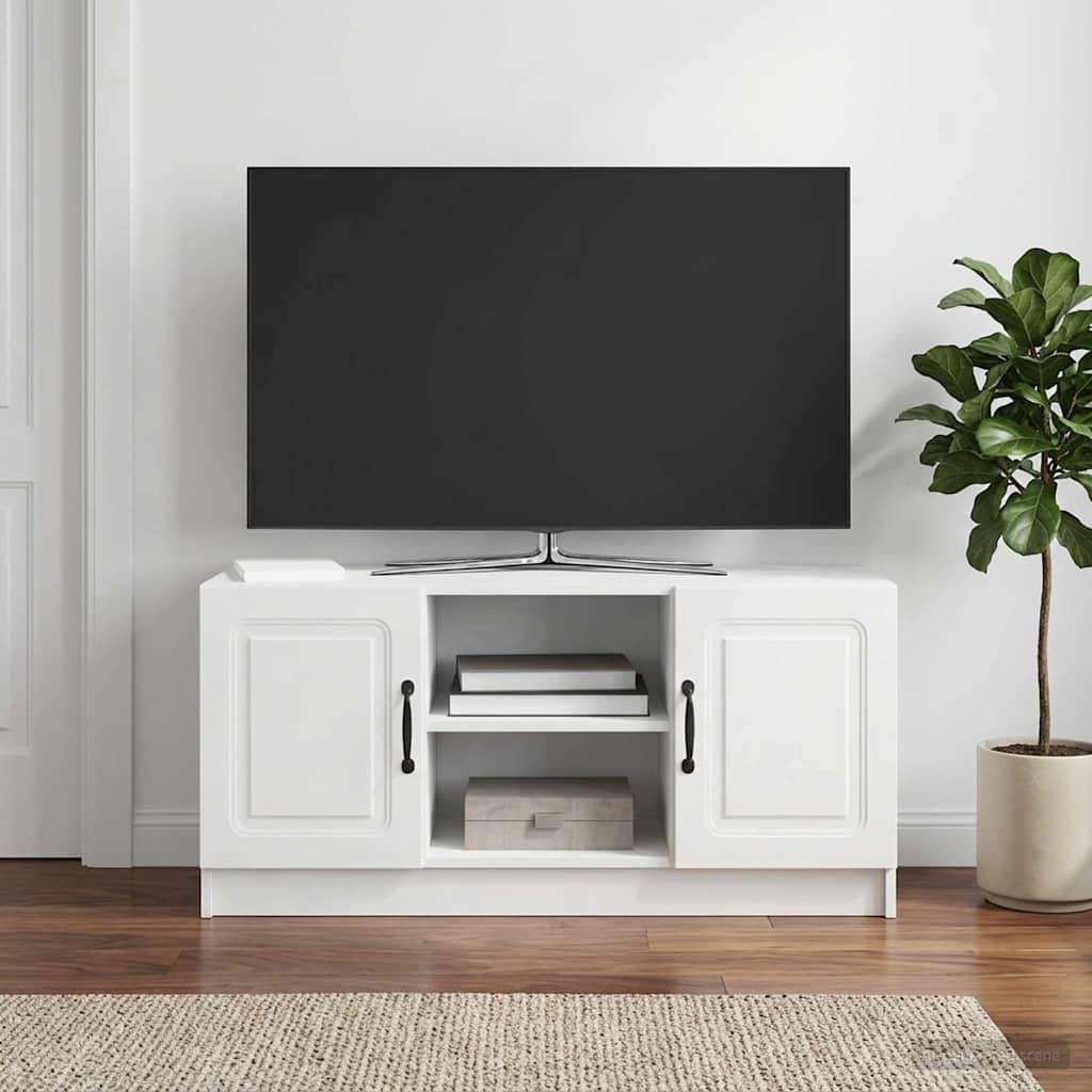 vidaXL Szafka pod telewizor Biały wysoki połysk 102 x 34,5 x 47 cm