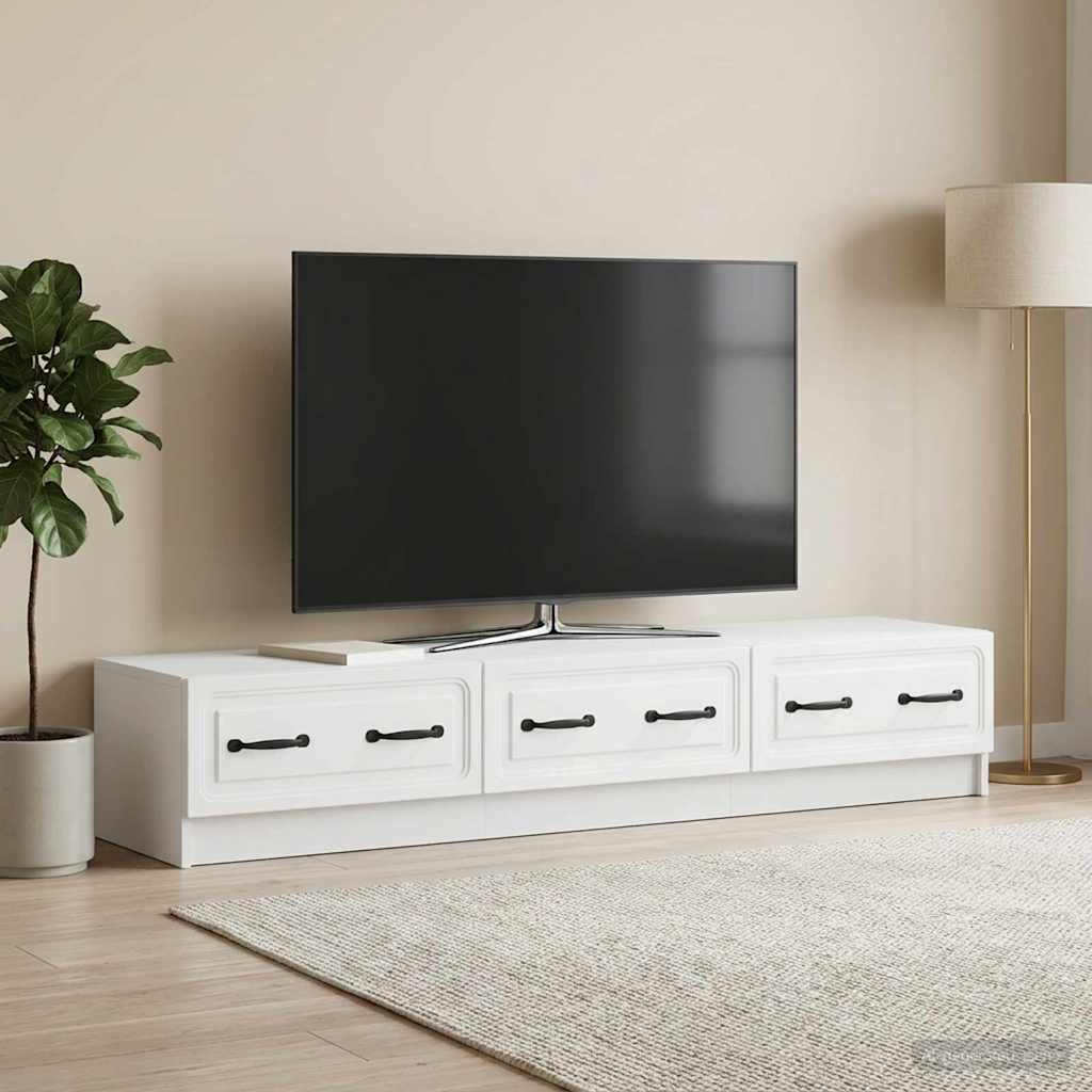 vidaXL Szafka pod telewizor z szufladą Biały 147 x 34,5 x 27 cm