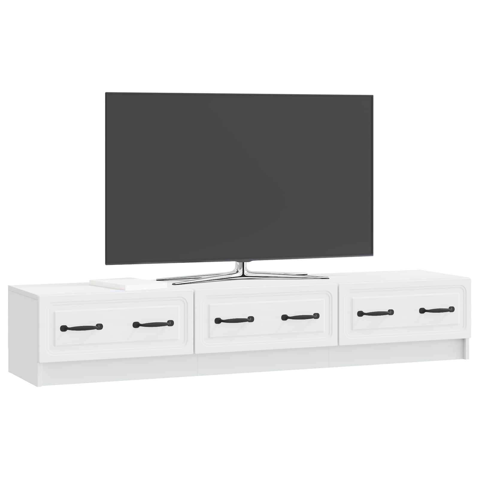 vidaXL Szafka pod telewizor z szufladą Biały 147 x 34,5 x 27 cm