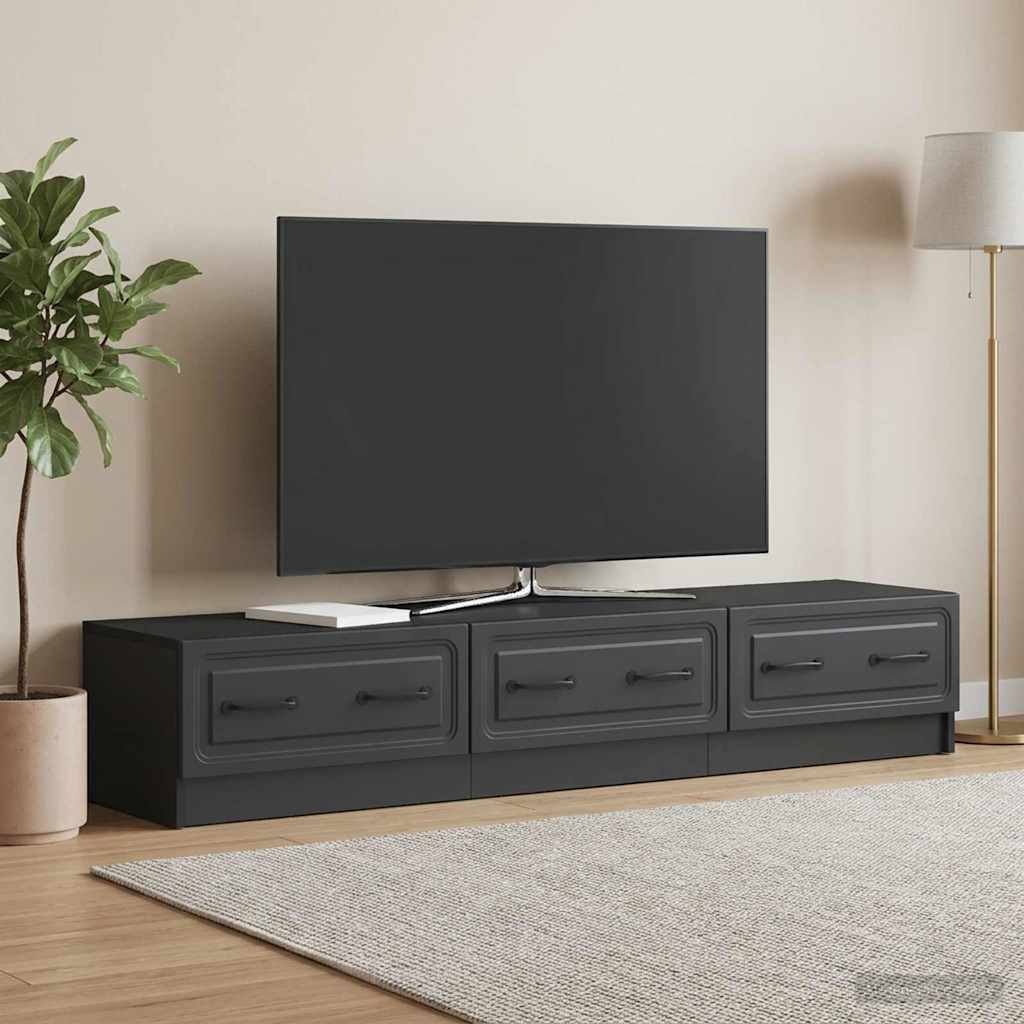 vidaXL Szafka pod telewizor z szufladą Czarny 147 x 34,5 x 27 cm
