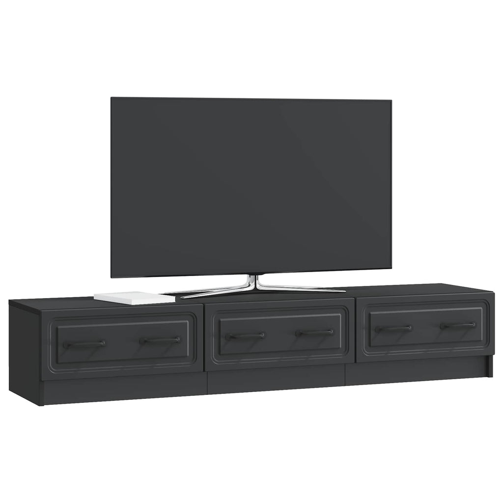 vidaXL Szafka pod telewizor z szufladą Czarny 147 x 34,5 x 27 cm