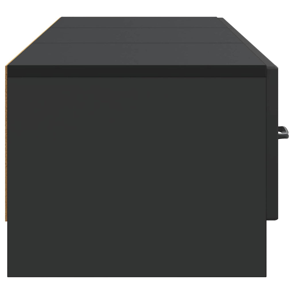 vidaXL Szafka pod telewizor z szufladą Czarny 147 x 34,5 x 27 cm