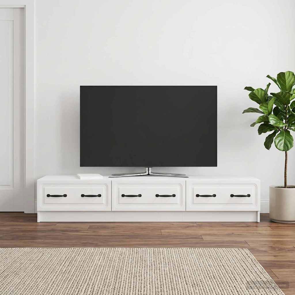 vidaXL Szafka pod telewizor Biały wysoki połysk 147 x 34,5 x 27 cm