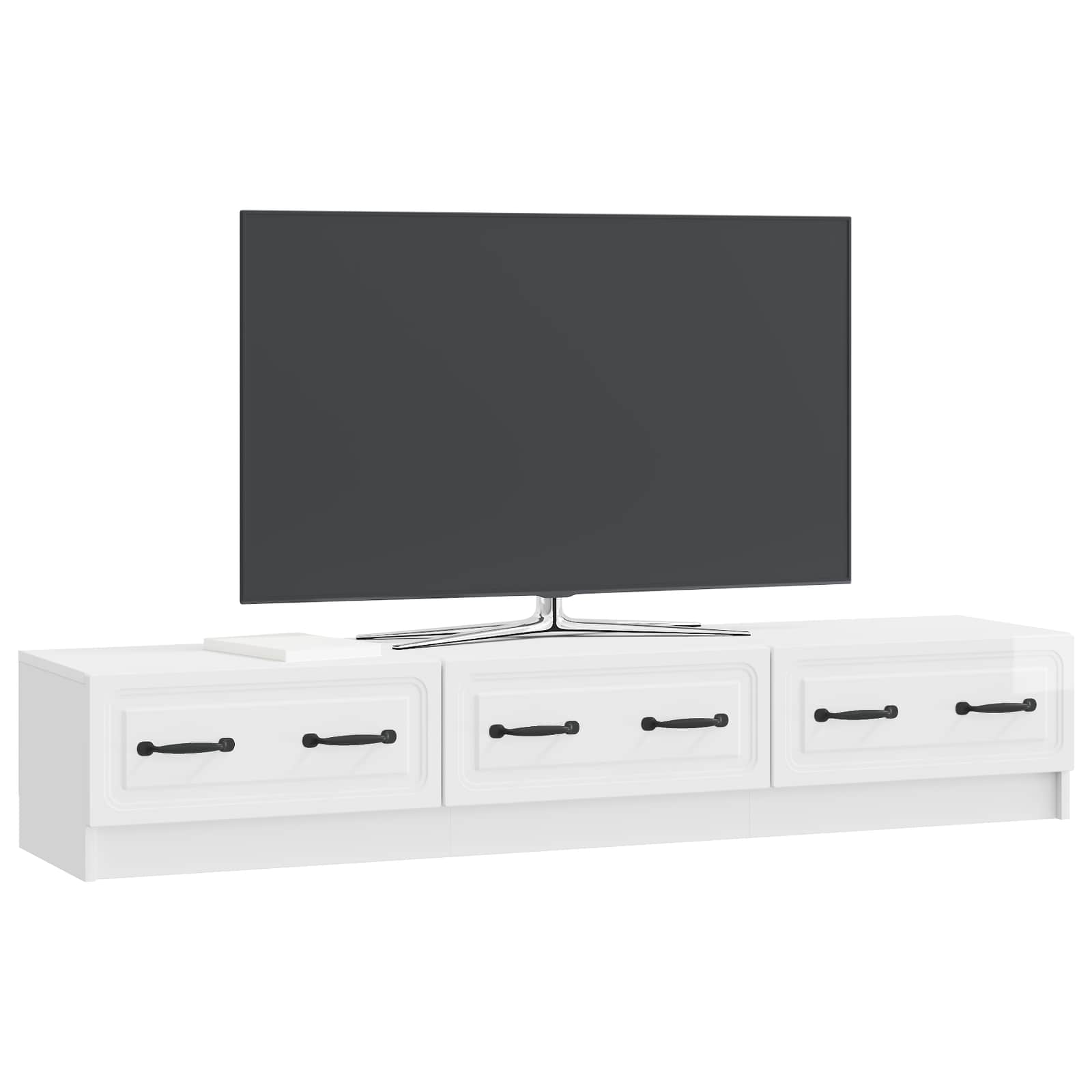 vidaXL Szafka pod telewizor Biały wysoki połysk 147 x 34,5 x 27 cm