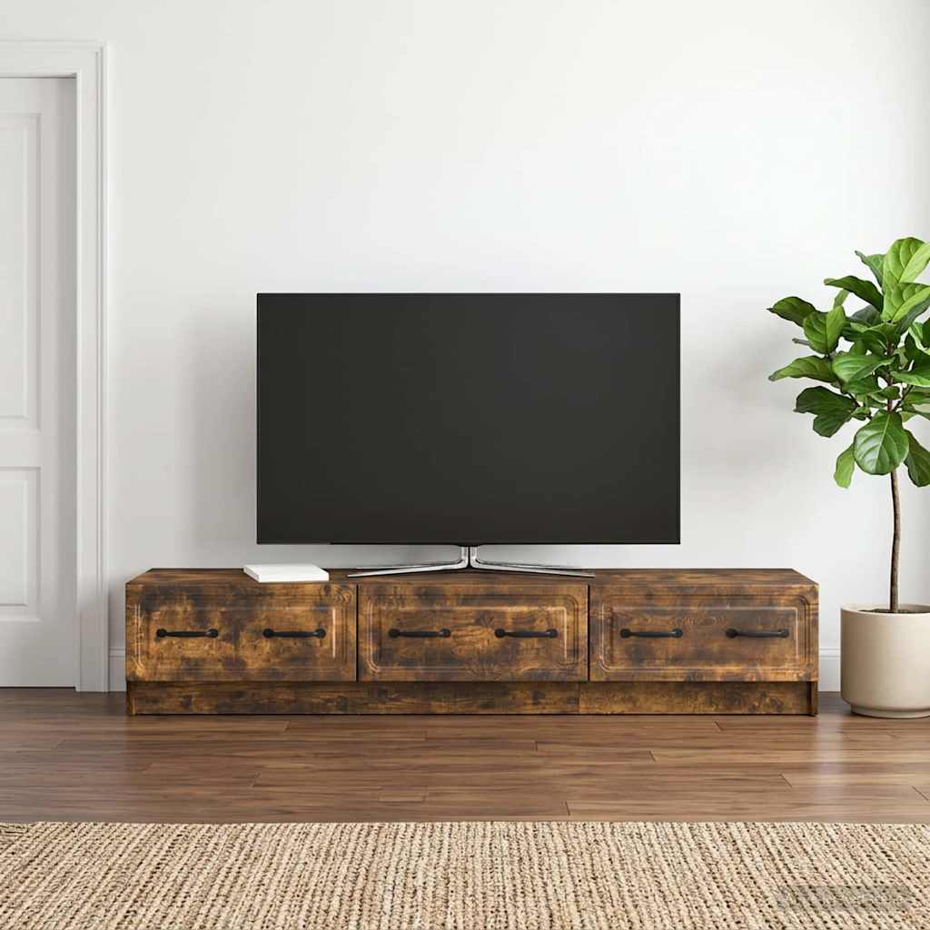 vidaXL Szafka pod telewizor z szufladą Dąb wędzony 147 x 34,5 x 27 cm
