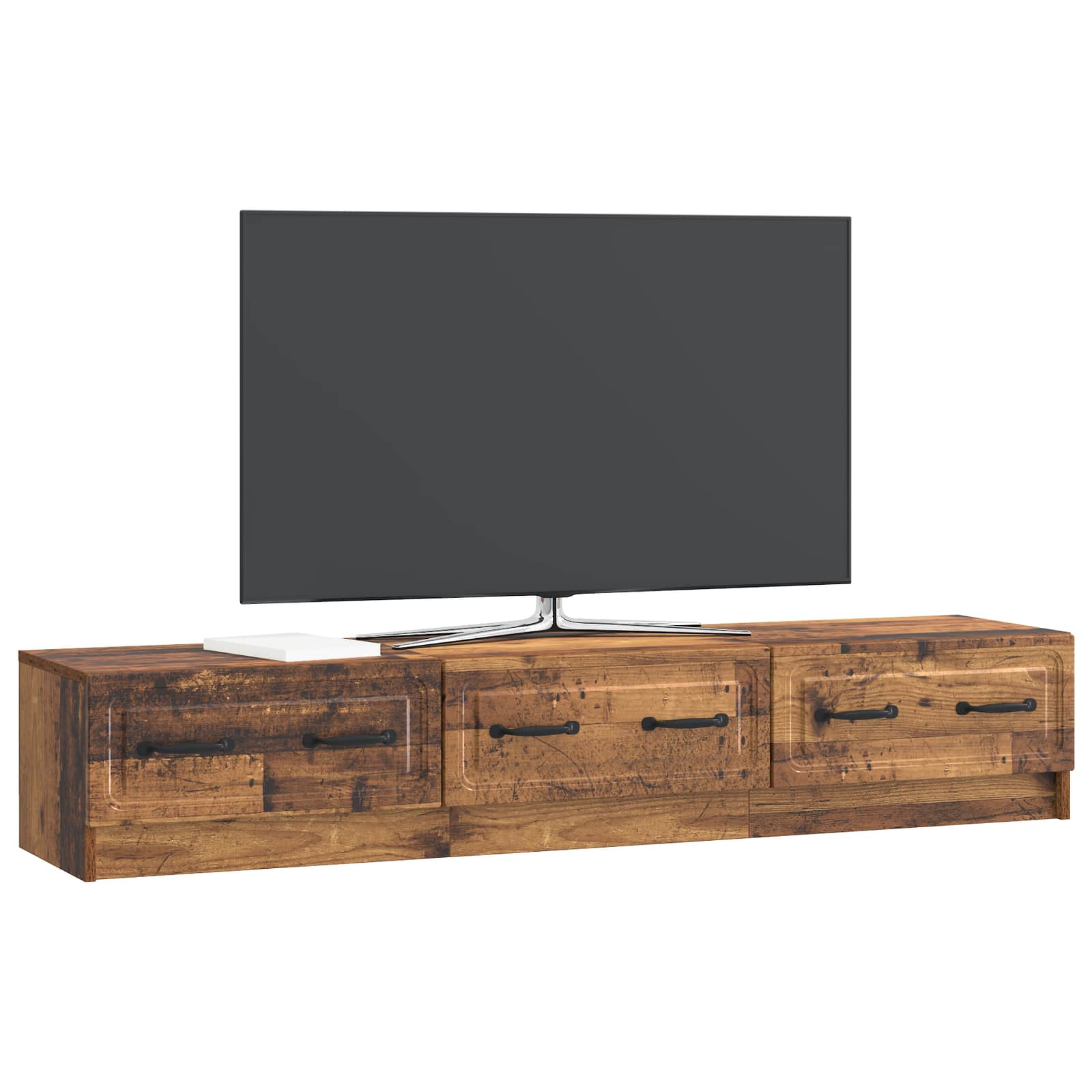vidaXL Szafka pod telewizor z szufladą Stare drewno 147 x 34,5 x 27 cm
