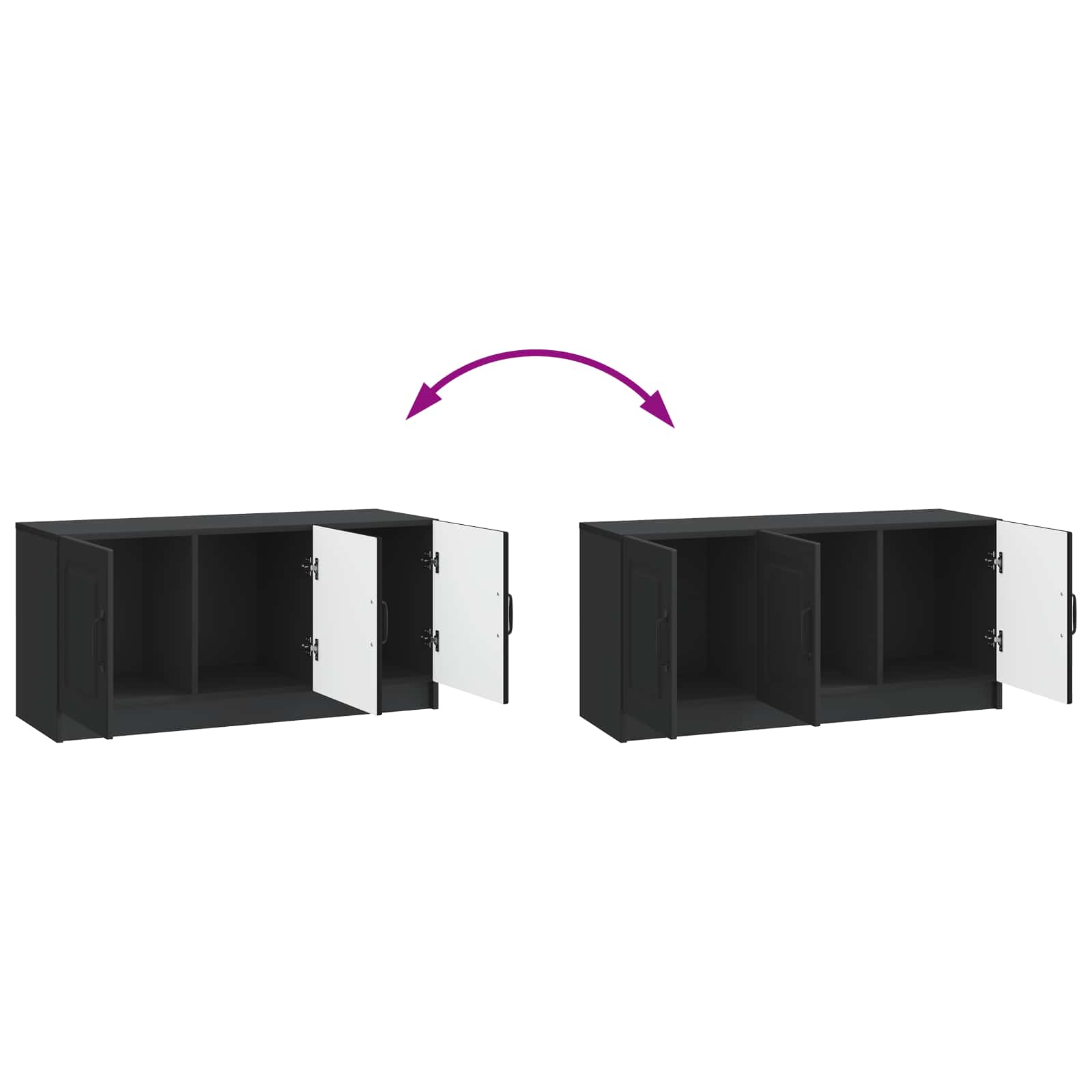 vidaXL Szafka pod telewizor Czarny 99 x 34,5 x 47 cm