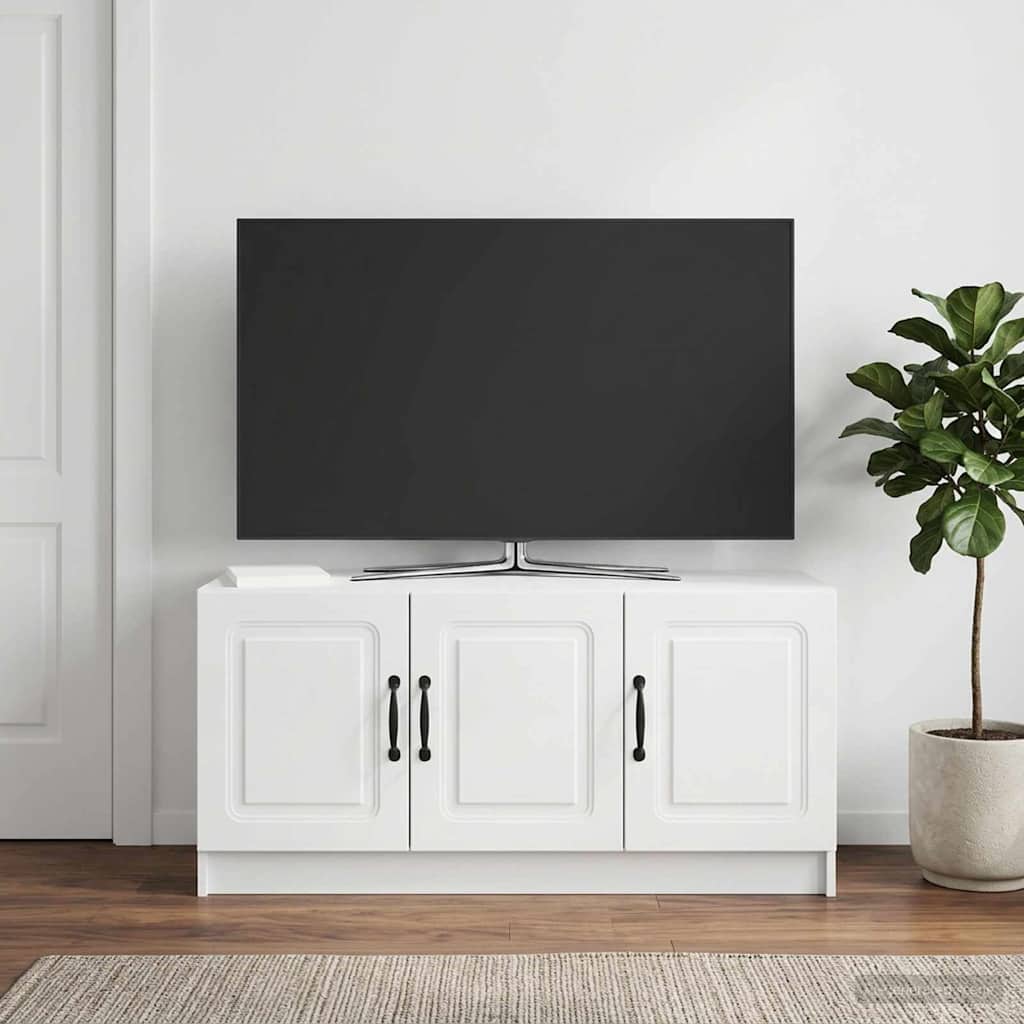 vidaXL Szafka pod telewizor Biały wysoki połysk 99 x 34,5 x 47 cm