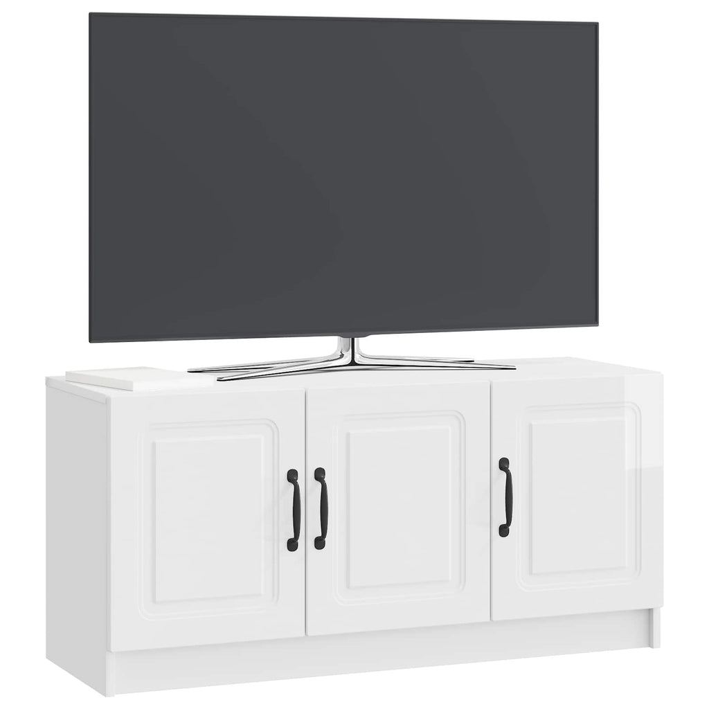 vidaXL Szafka pod telewizor Biały wysoki połysk 99 x 34,5 x 47 cm