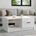 vidaXL Stolik kawowy Biały 90 x 50 x 37 cm Drewno inżynieryjne