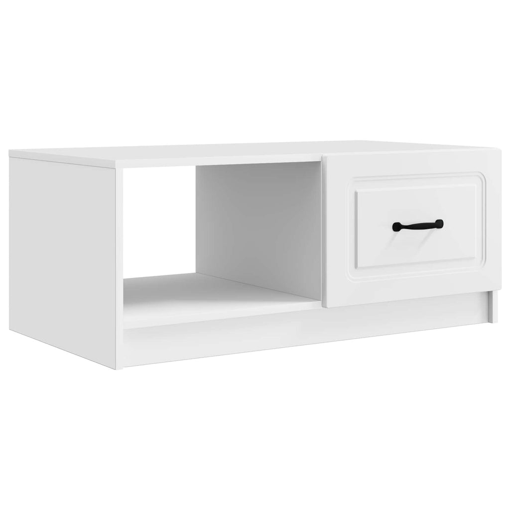 vidaXL Stolik kawowy Biały 90 x 50 x 37 cm Drewno inżynieryjne
