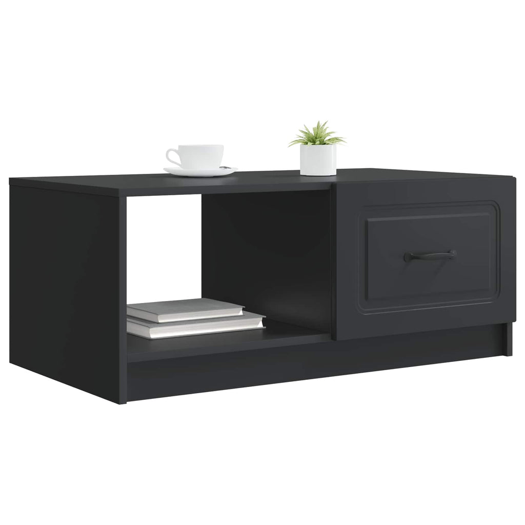 vidaXL Stolik kawowy Czarny 90 x 50 x 37 cm Drewno inżynieryjne