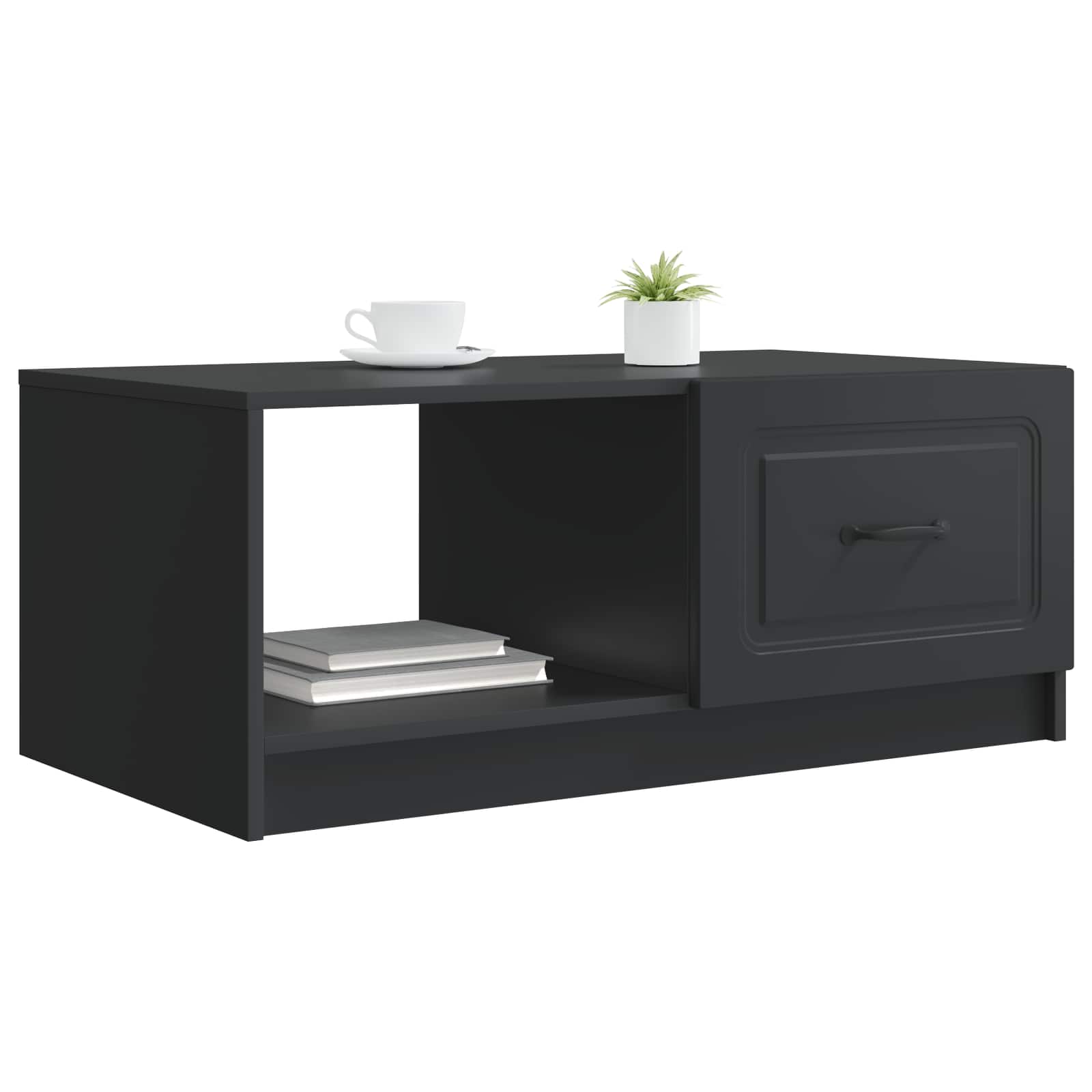 vidaXL Stolik kawowy Czarny 90 x 50 x 37 cm Drewno inżynieryjne