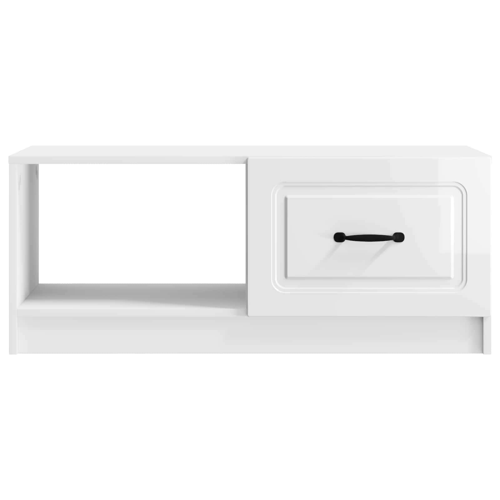 vidaXL Stolik kawowy Biały wysoki połysk 90 x 50 x 37 cm