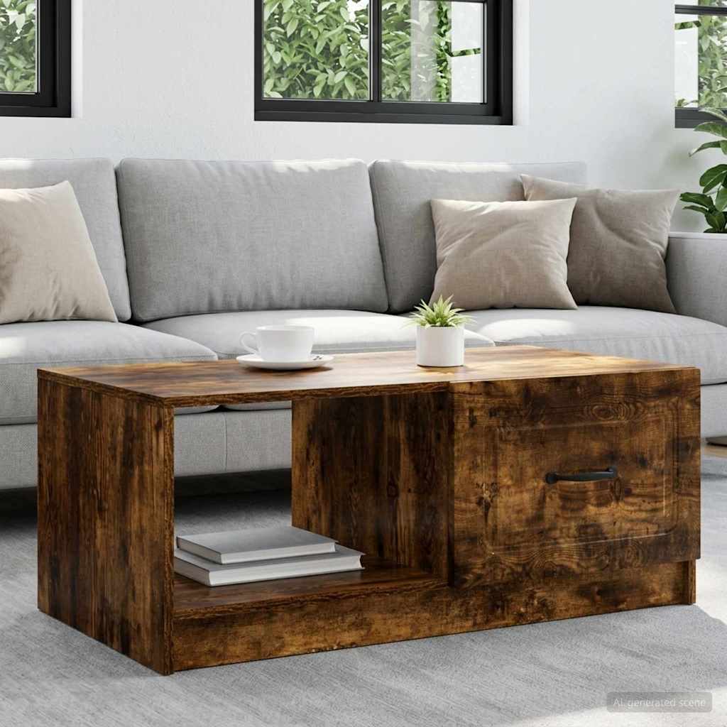 vidaXL Stolik kawowy Dąb wędzony 90 x 50 x 37 cm Drewno inżynieryjne