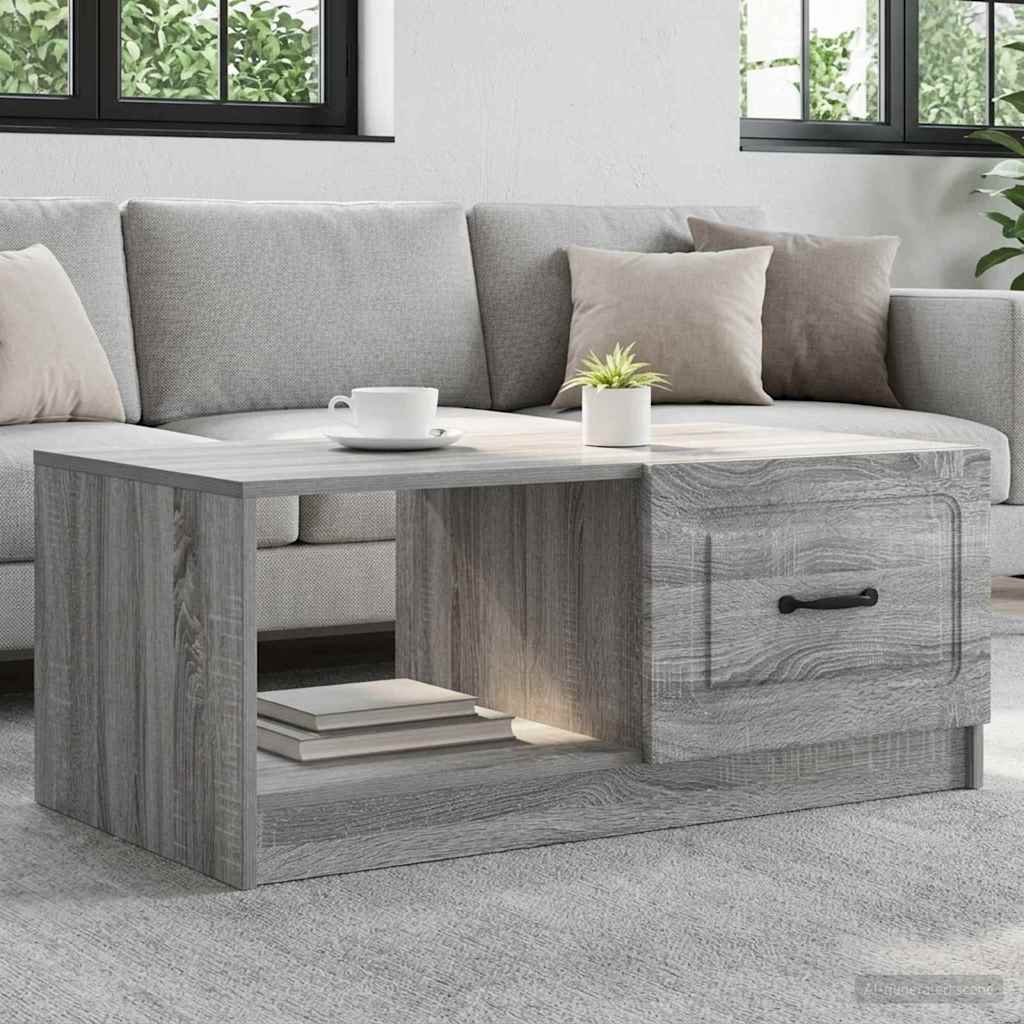 vidaXL Stolik kawowy Szary Sonoma 90 x 50 x 37 cm Drewno inżynieryjne