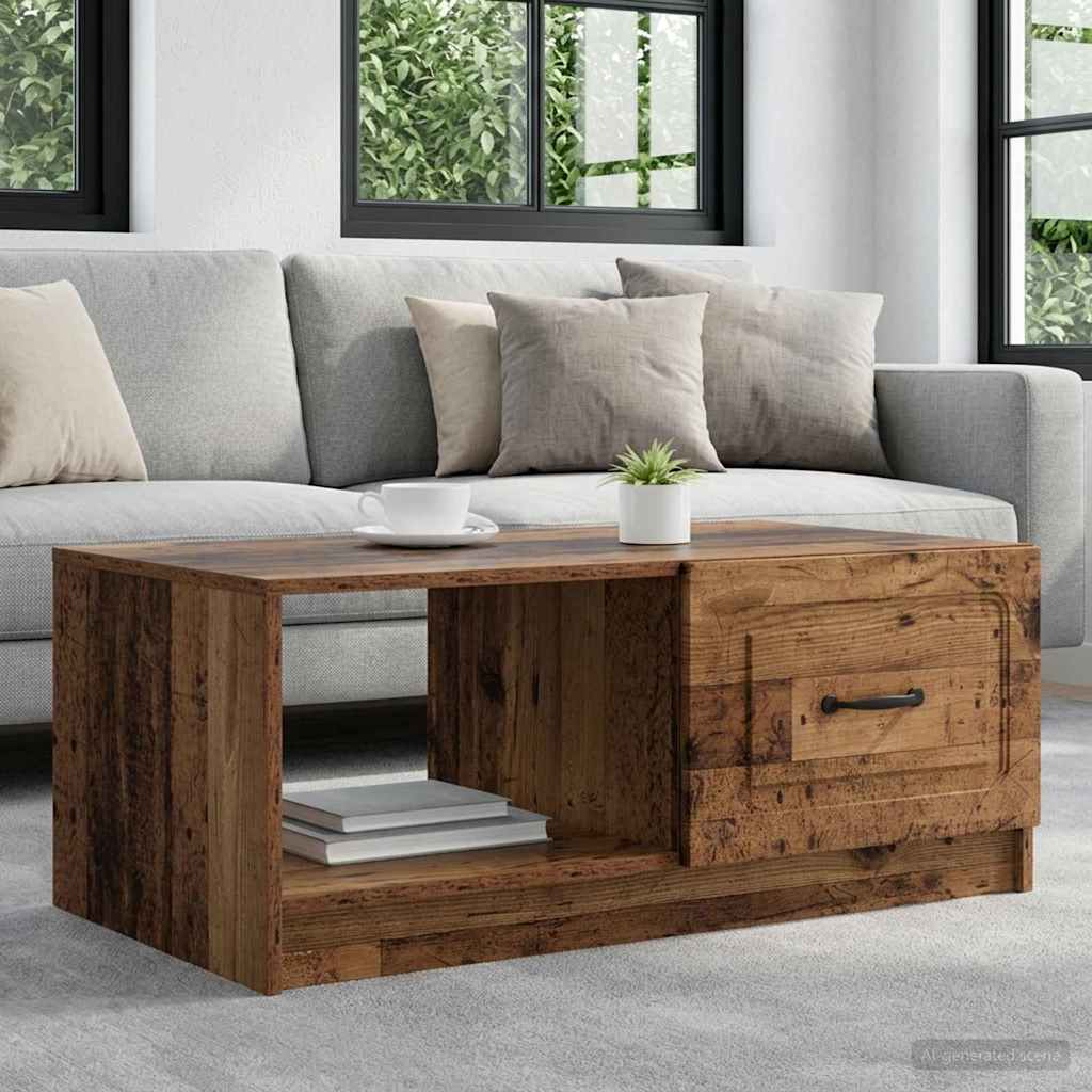 vidaXL Stolik kawowy Stare drewno 90 x 50 x 37 cm Drewno inżynieryjne