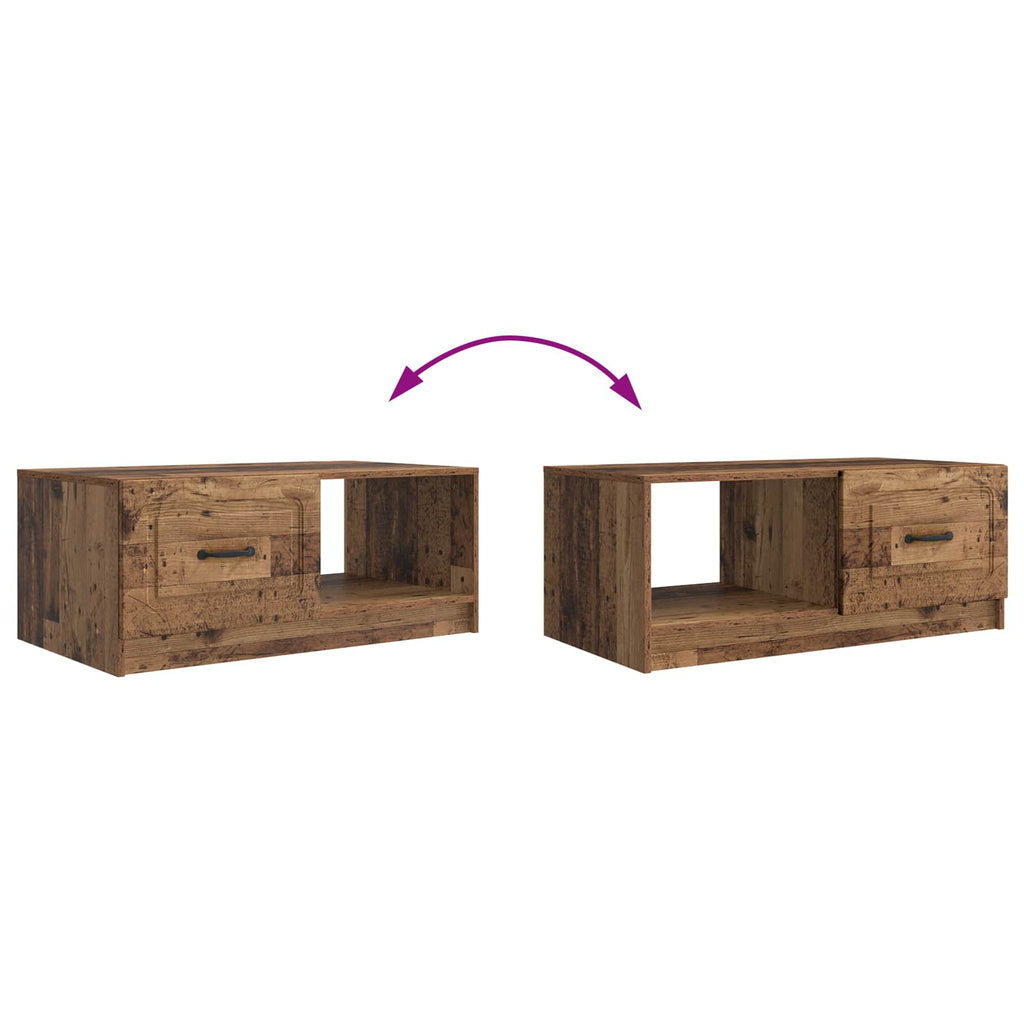 vidaXL Stolik kawowy Stare drewno 90 x 50 x 37 cm Drewno inżynieryjne