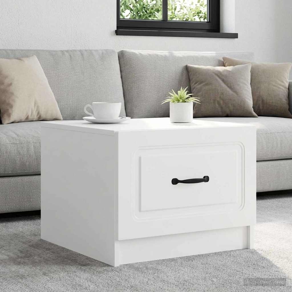 vidaXL Stolik kawowy Biały 49 x 50 x 37 cm Drewno inżynieryjne