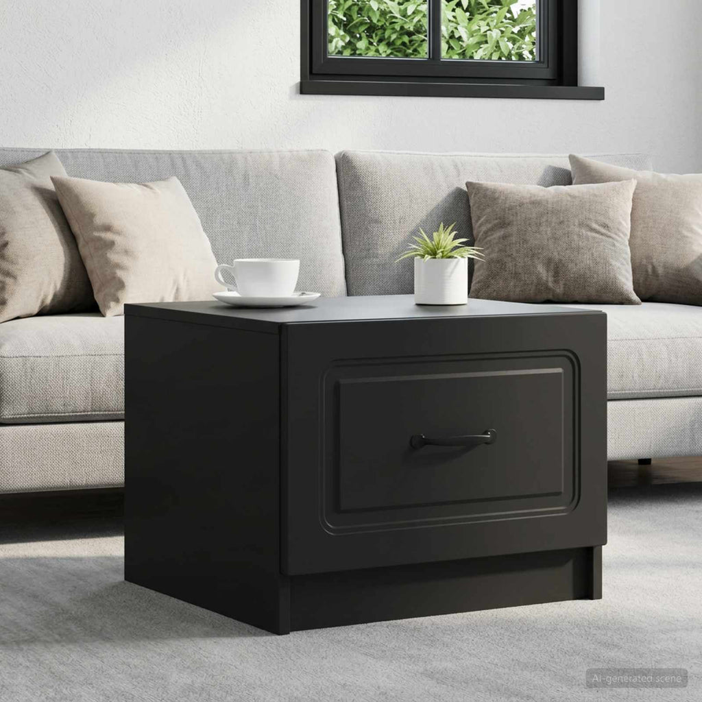 vidaXL Stolik kawowy Czarny 49 x 50 x 37 cm Drewno inżynieryjne