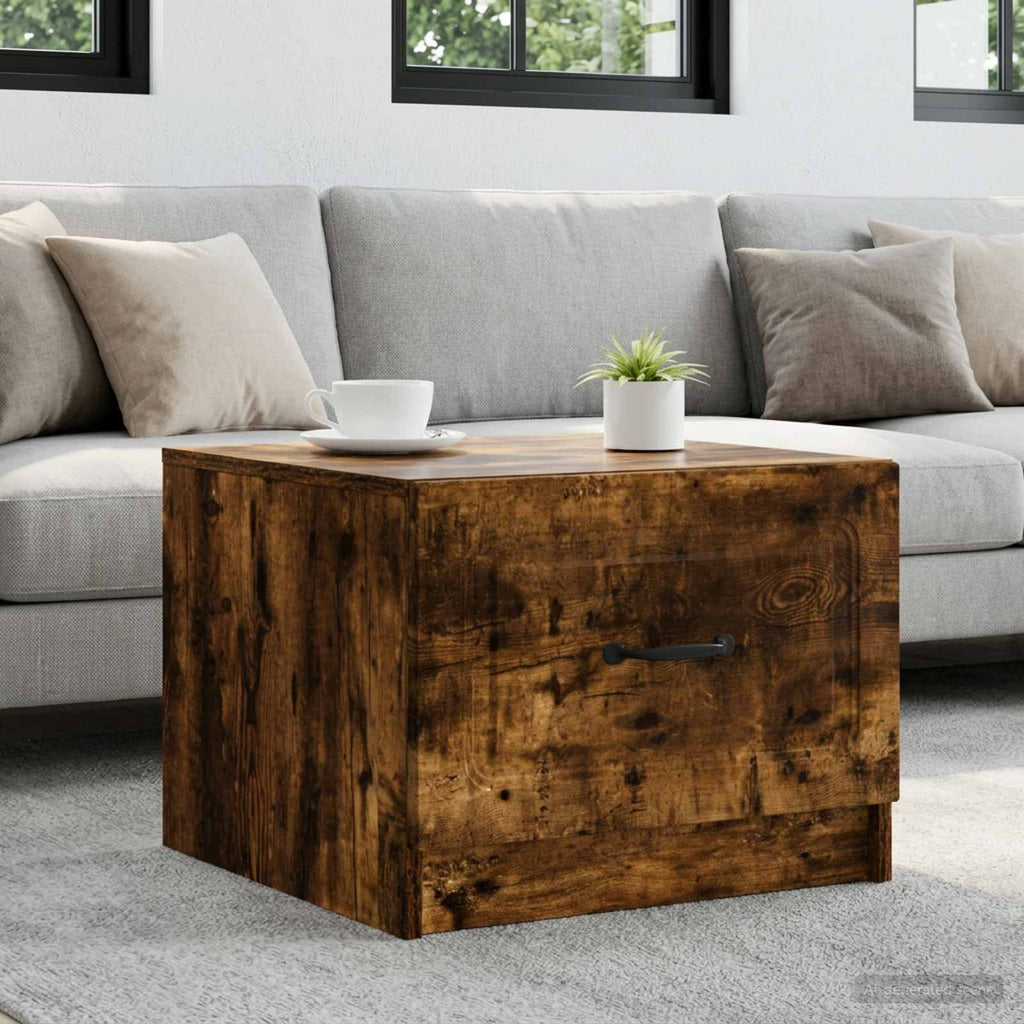 vidaXL Stolik kawowy Dąb wędzony 49 x 50 x 37 cm Drewno inżynieryjne