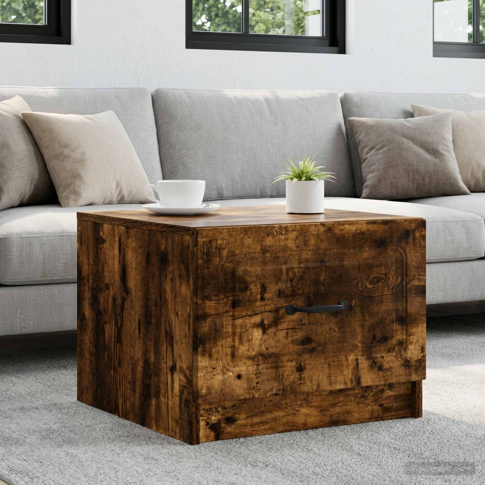 vidaXL Stolik kawowy Dąb wędzony 49 x 50 x 37 cm Drewno inżynieryjne