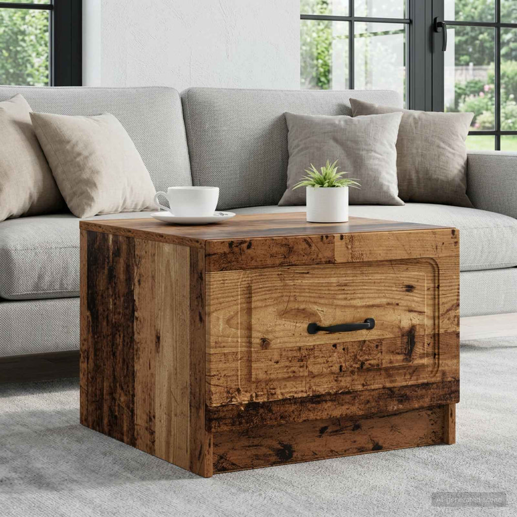 vidaXL Stolik kawowy Stare drewno 49 x 50 x 37 cm Drewno inżynieryjne