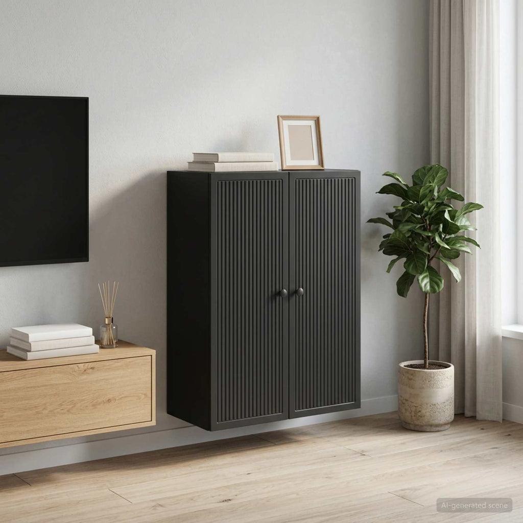 vidaXL Szafka ścienna Czarny 66 x 34,5 x 90 cm Drewno inżynieryjne