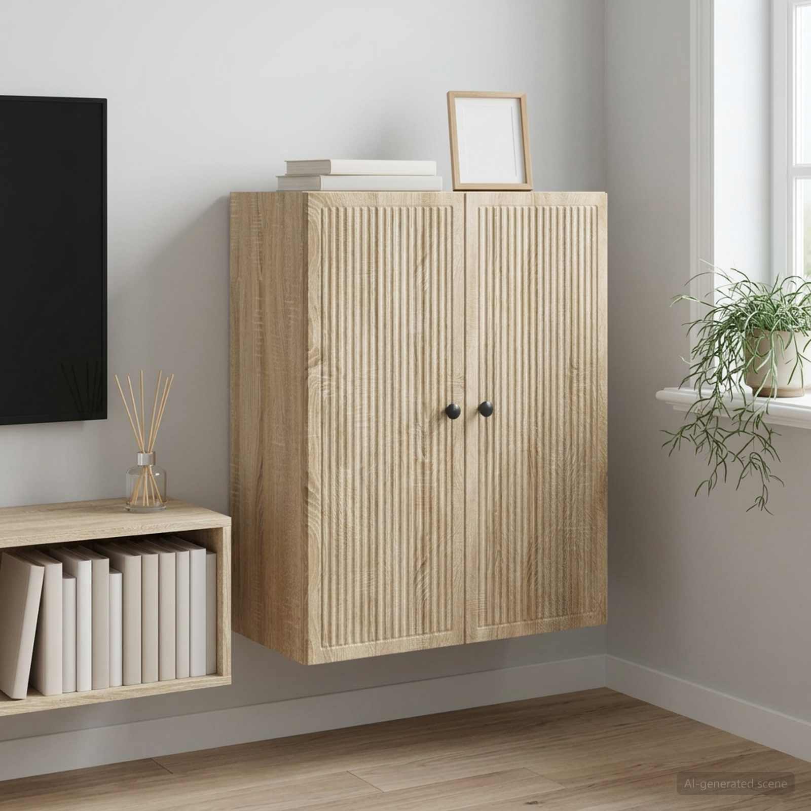 vidaXL Szafka ścienna dąb Sonoma 66 x 34,5 x 90 cm Drewno inżynieryjne