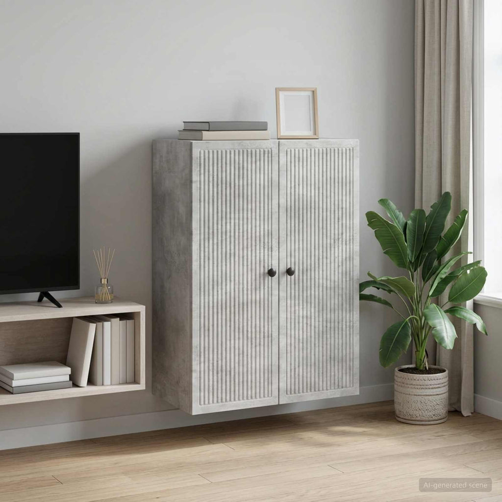 vidaXL Szafka ścienna Betonowy szary 66 x 34,5 x 90 cm