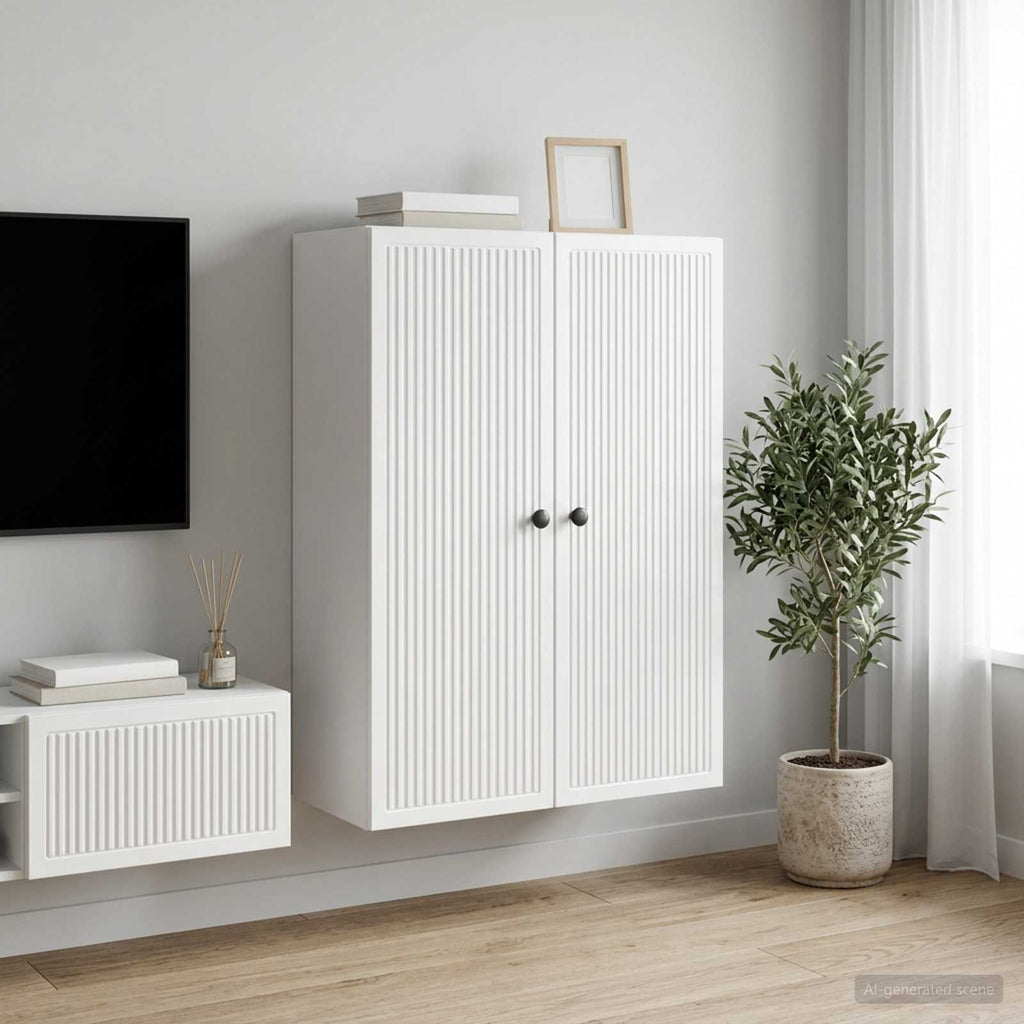 vidaXL Szafka ścienna Biały wysoki połysk 66 x 34,5 x 90 cm