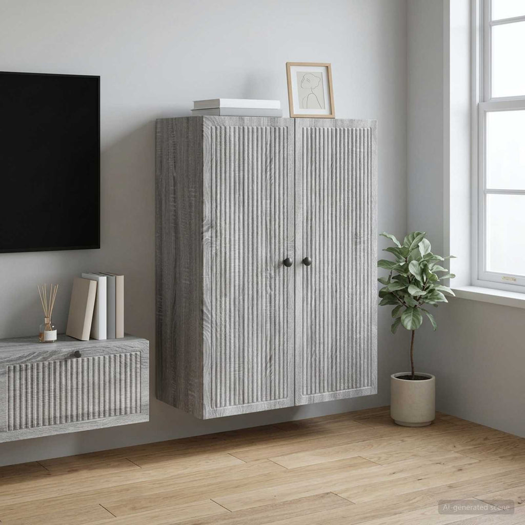 vidaXL Szafka ścienna Szary Sonoma 66 x 34,5 x 90 cm