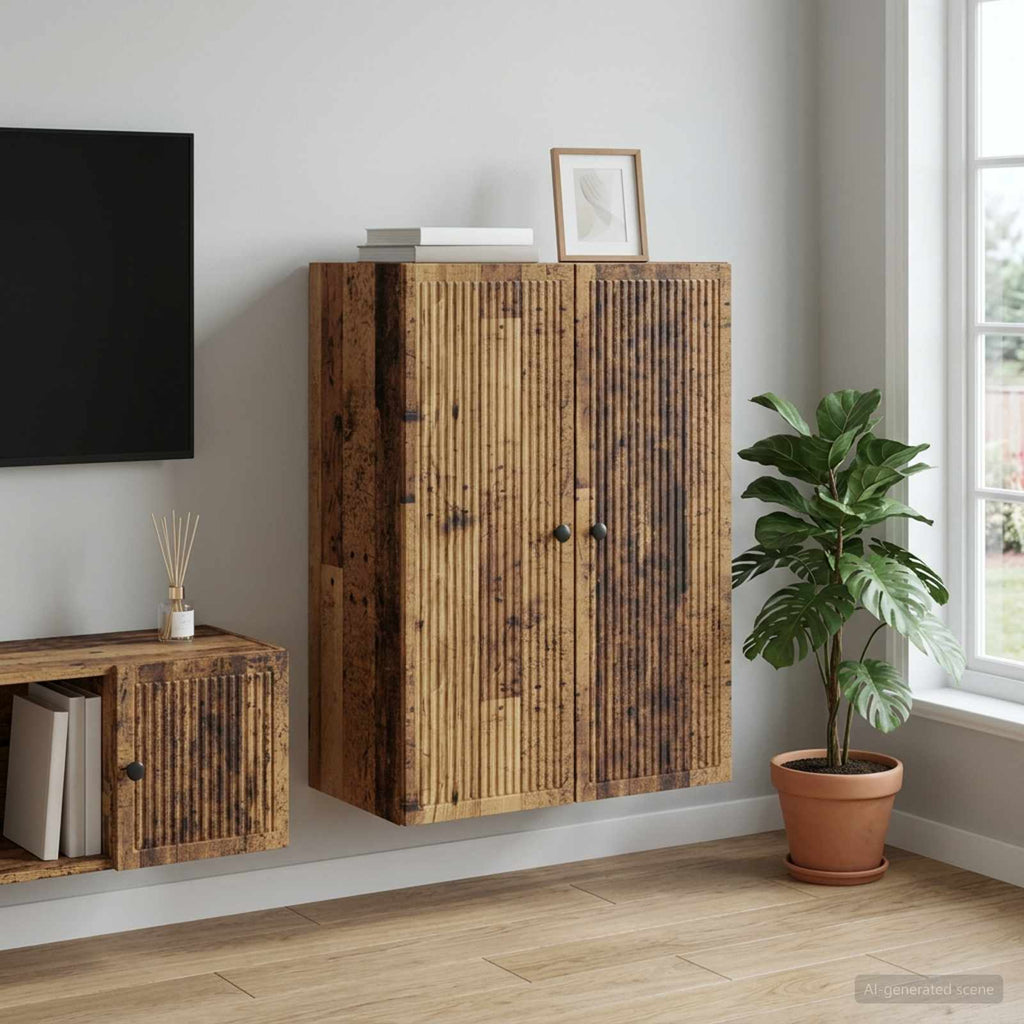 vidaXL Szafka ścienna Stare drewno 66 x 34,5 x 90 cm