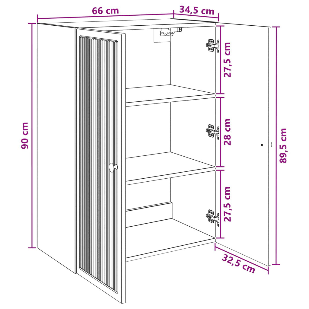 vidaXL Szafka ścienna 66 x 34,5 x 90 cm Drewno inżynieryjne