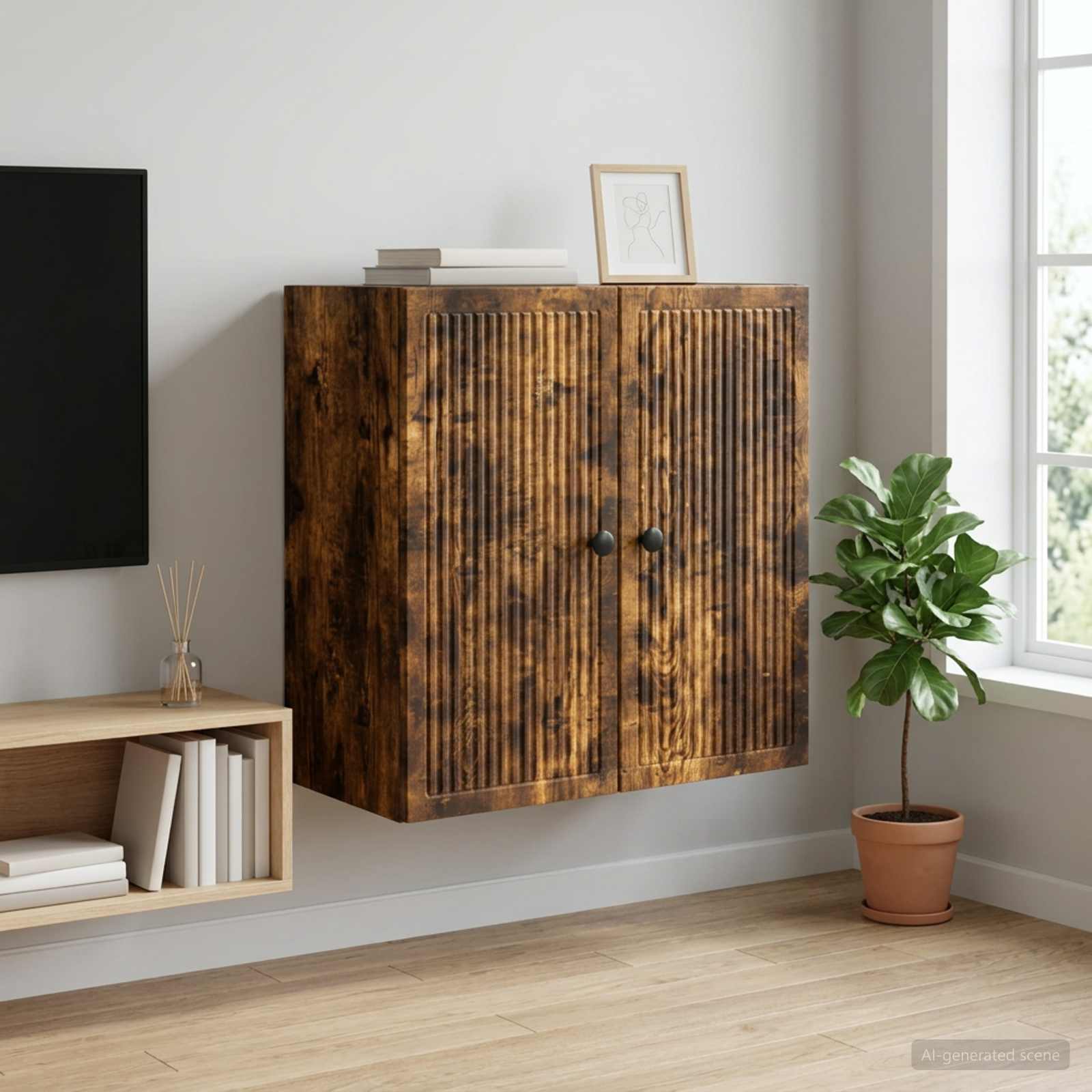 vidaXL Szafka ścienna Dąb wędzony 59 x 31 x 60 cm Drewno inżynieryjne