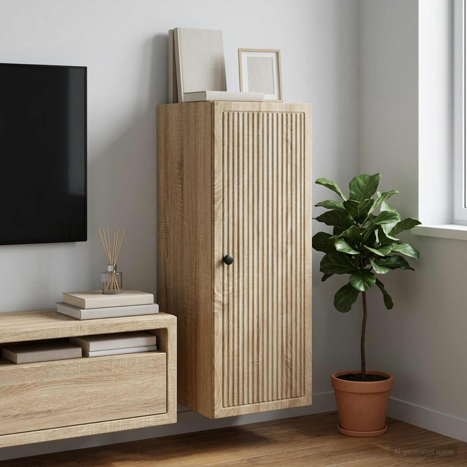 vidaXL Szafka ścienna dąb Sonoma 33 x 34,5 x 90 cm Drewno inżynieryjne