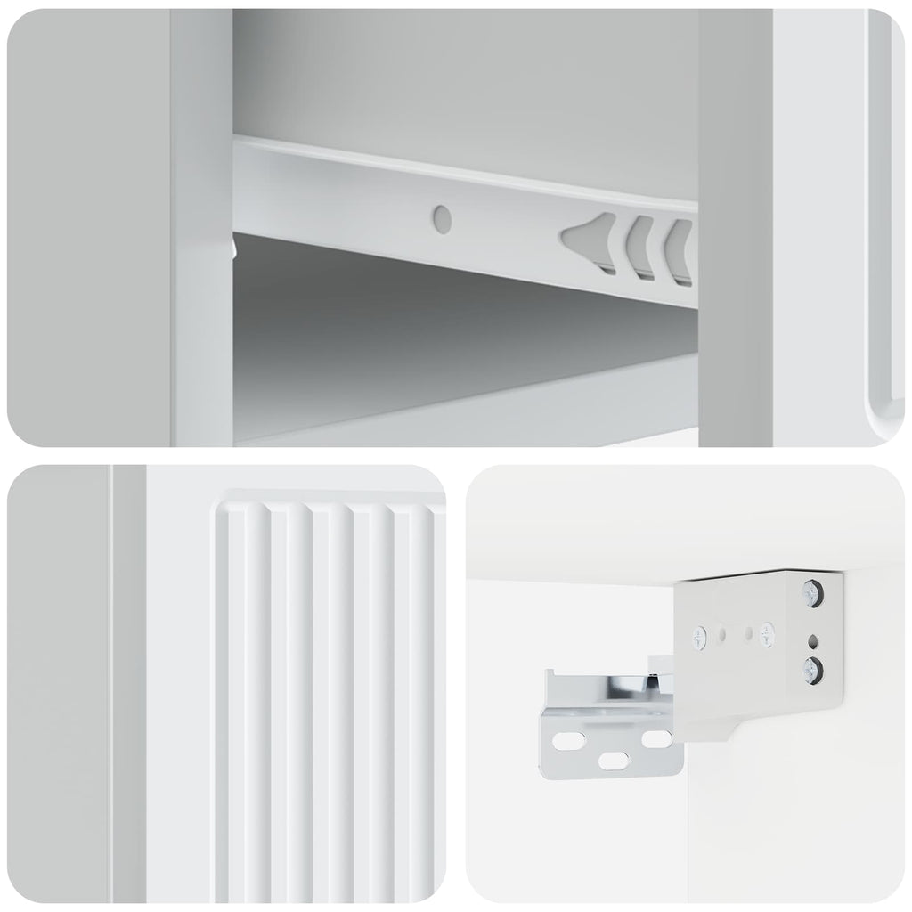 vidaXL Wisząca Szafka Nocna z szufladą 2 pcs Biały 33 x 34,5 x 20 cm