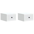 vidaXL Wisząca Szafka Nocna z szufladą 2 pcs Biały 33 x 34,5 x 20 cm