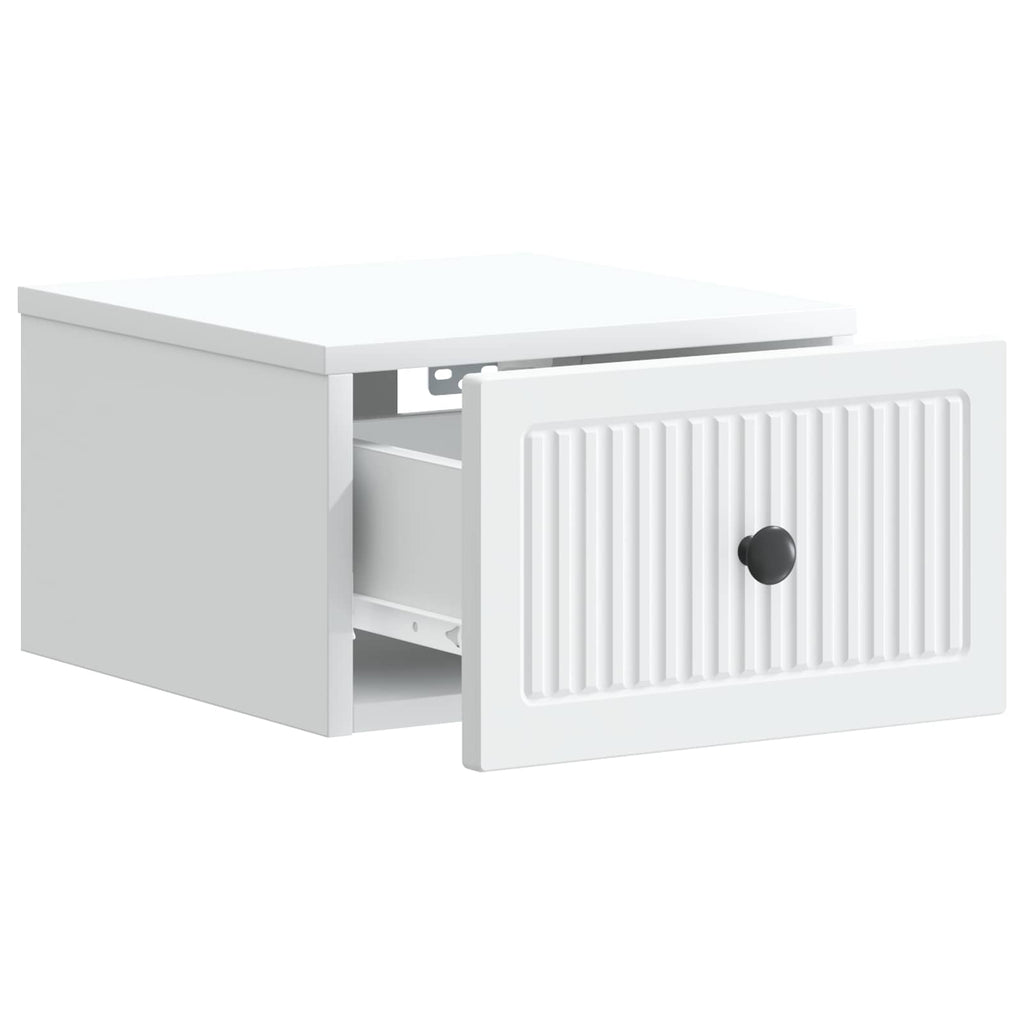 vidaXL Wisząca Szafka Nocna z szufladą 2 pcs Biały 33 x 34,5 x 20 cm