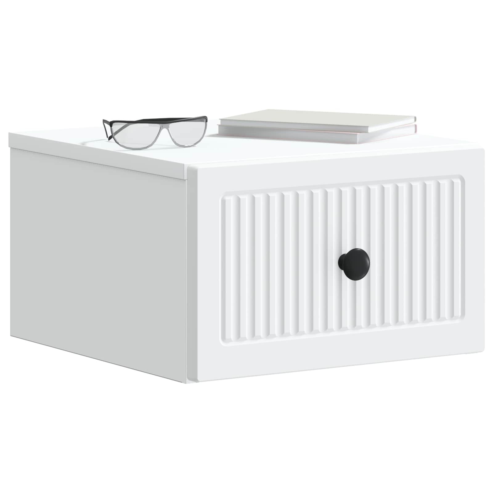 vidaXL Wisząca Szafka Nocna z szufladą 2 pcs Biały 33 x 34,5 x 20 cm