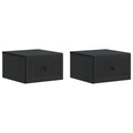 vidaXL Wisząca Szafka Nocna z szufladą 2 pcs Czarny 33 x 34,5 x 20 cm