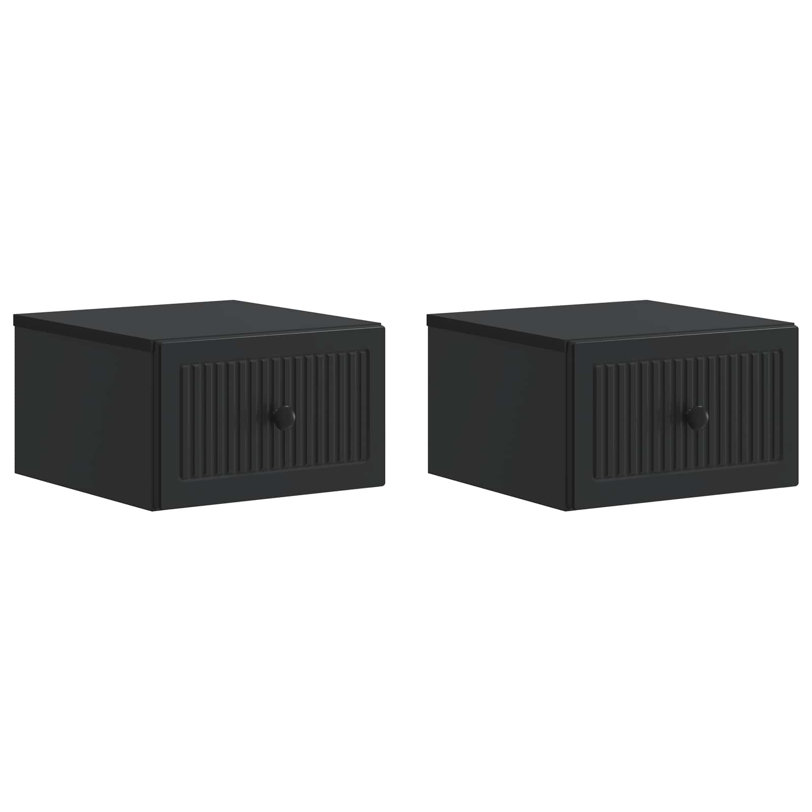vidaXL Wisząca Szafka Nocna z szufladą 2 pcs Czarny 33 x 34,5 x 20 cm