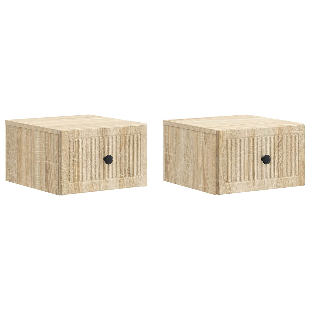 vidaXL Wisząca Szafka Nocna 2 pcs dąb Sonoma 33 x 34,5 x 20 cm