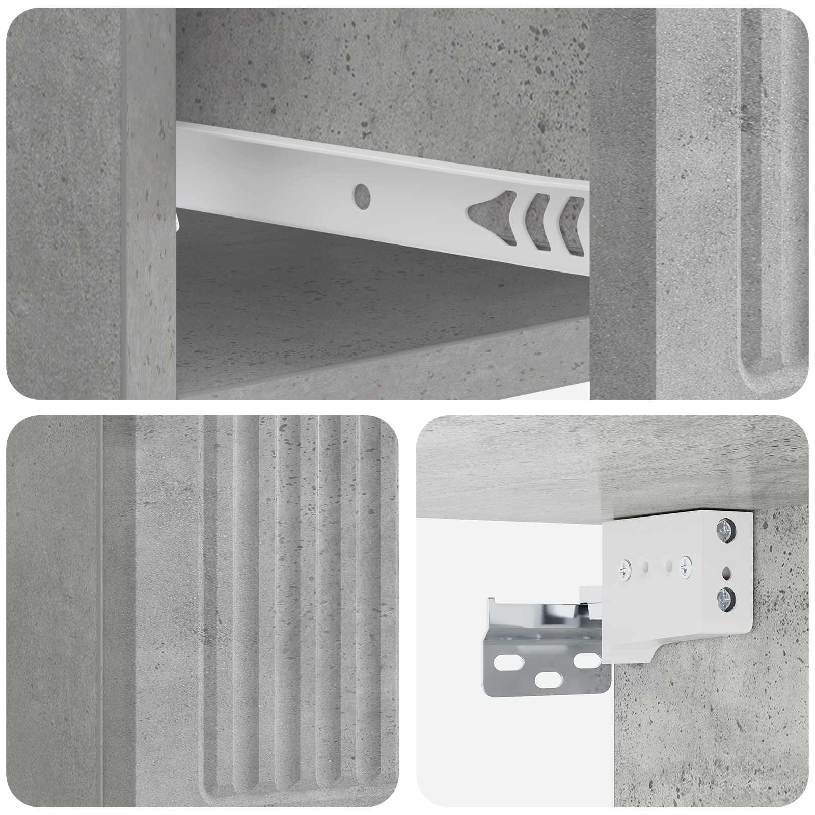 vidaXL Wisząca Szafka Nocna Betonowy szary 33 x 34,5 x 20 cm