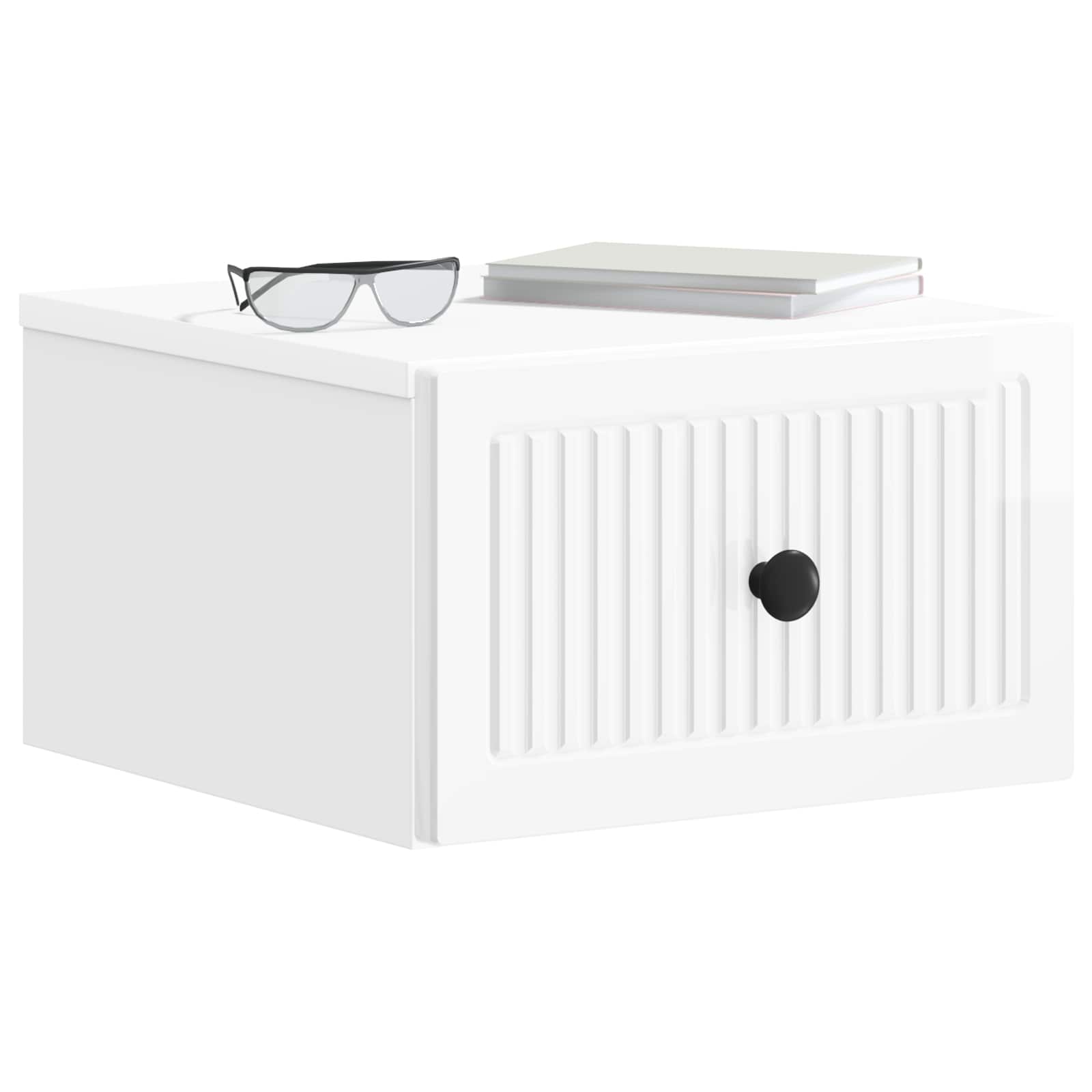 vidaXL Wisząca Szafka Nocna z szufladą 2 pcs Biały wysoki połysk
